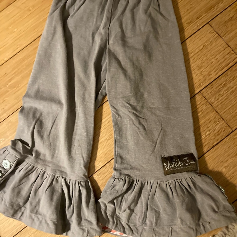 Grey Matilda Jane big ruffle pants